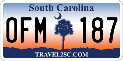 SC license plate OFM187