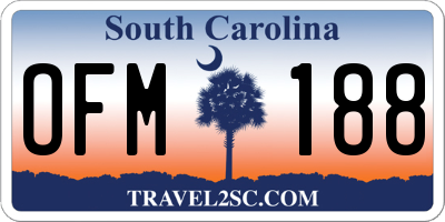 SC license plate OFM188