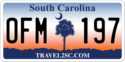 SC license plate OFM197