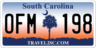 SC license plate OFM198