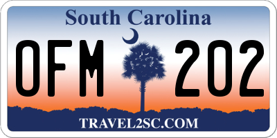 SC license plate OFM202