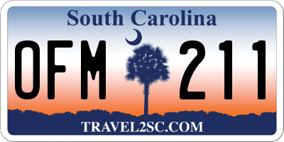 SC license plate OFM211