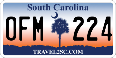 SC license plate OFM224