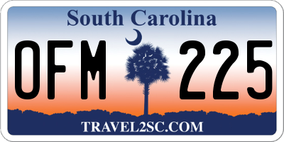 SC license plate OFM225