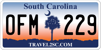 SC license plate OFM229