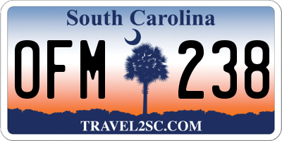 SC license plate OFM238