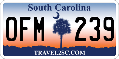 SC license plate OFM239
