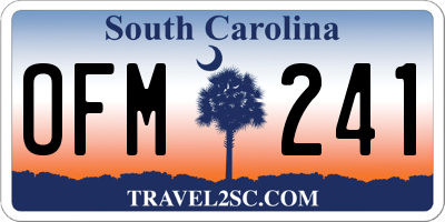 SC license plate OFM241
