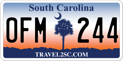 SC license plate OFM244