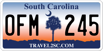 SC license plate OFM245