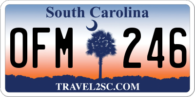 SC license plate OFM246