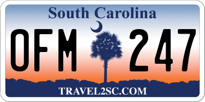 SC license plate OFM247