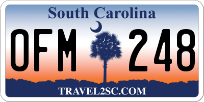 SC license plate OFM248