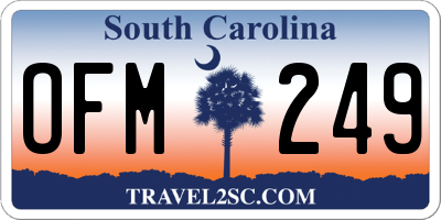 SC license plate OFM249