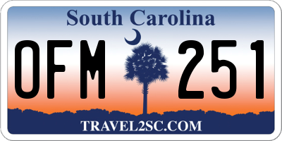 SC license plate OFM251