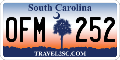 SC license plate OFM252