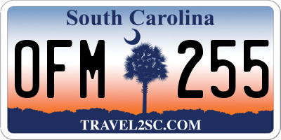 SC license plate OFM255