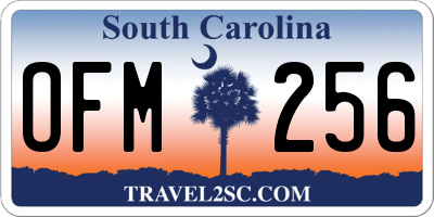 SC license plate OFM256