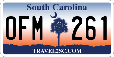 SC license plate OFM261