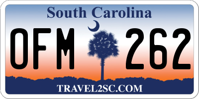 SC license plate OFM262