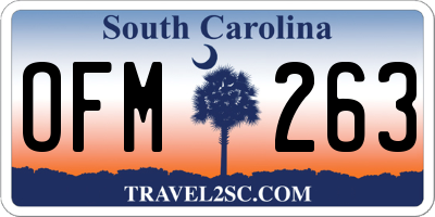 SC license plate OFM263