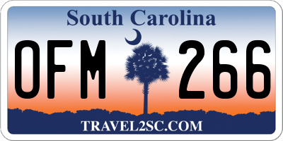 SC license plate OFM266