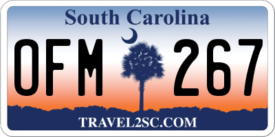 SC license plate OFM267