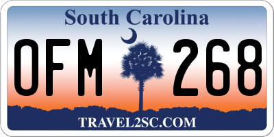SC license plate OFM268