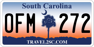 SC license plate OFM272