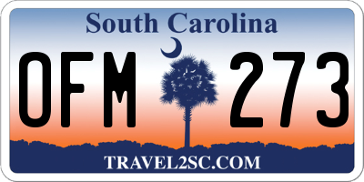 SC license plate OFM273