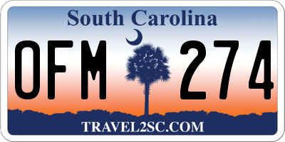 SC license plate OFM274