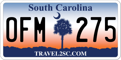 SC license plate OFM275