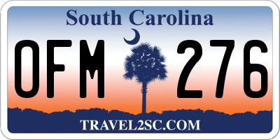 SC license plate OFM276
