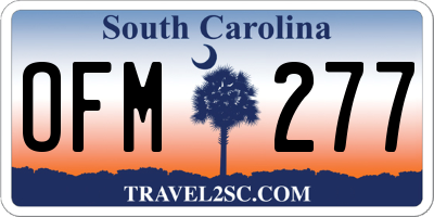 SC license plate OFM277