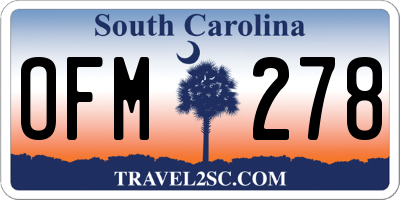 SC license plate OFM278
