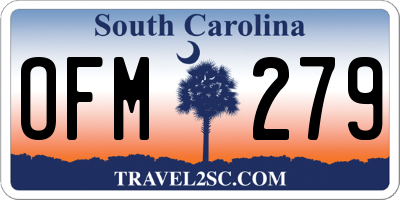 SC license plate OFM279