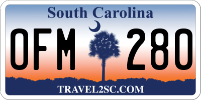 SC license plate OFM280