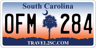 SC license plate OFM284