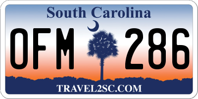 SC license plate OFM286