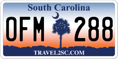 SC license plate OFM288