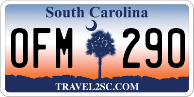 SC license plate OFM290