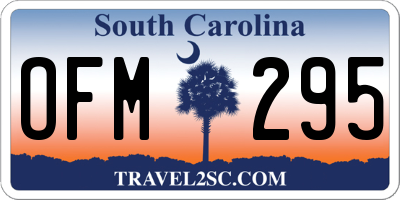 SC license plate OFM295