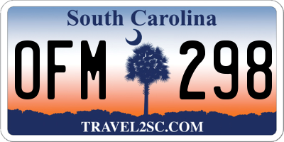 SC license plate OFM298