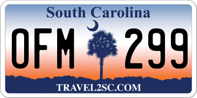 SC license plate OFM299