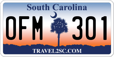 SC license plate OFM301