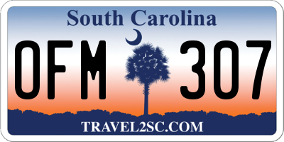 SC license plate OFM307