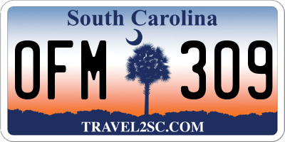 SC license plate OFM309
