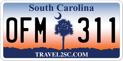 SC license plate OFM311
