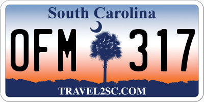 SC license plate OFM317