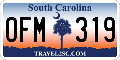 SC license plate OFM319